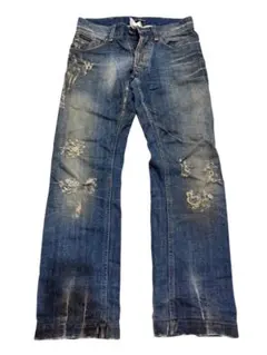 Dior homme ダメージデニム ワイド 26 インディゴ Jake - メルカリ