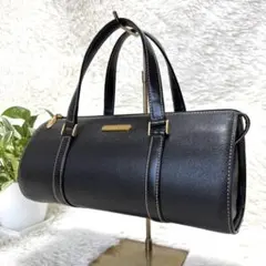 【極美品】バーバリー ハンドバッグ ノバチェック 筒形 サフィアーノ ミニドラム