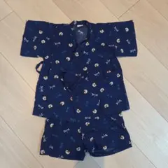 甚平 トンボとうちわ 紺色 サイズ90