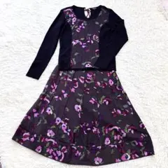 【美品】ソニアリキエル セットアップ ニット&スカート花柄 タッセル 40/42