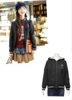 【pom ponette junior 】新品★裏ボアブルゾン★L/160