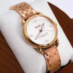 稼働 COACH 腕時計 シグネチャー バングル ラウンド 新品電池 233