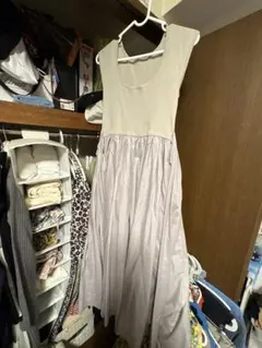 スナイデルノースリーブロングワンピース グレー