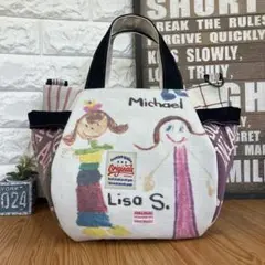 ハンドメイドバックデニムリメイクパッチワークサイドポケット付きころりんバック