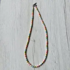 ほぼ新品　カラフル！　パステルカラー　淡水パール　ネックレス