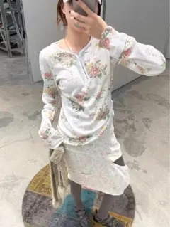 OPEN YYFLORAL HOOK HENLEY LONG SLEEVE 花柄 - メルカリ