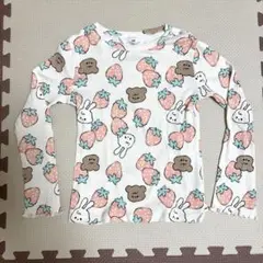 《H&M》苺とうさぎちゃん柄長袖リブカットソー