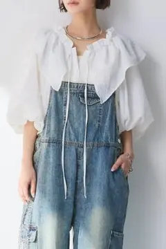 ESICA デニムカーゴサロペット サロペ　オールインワン　デニムサロペ　デニム