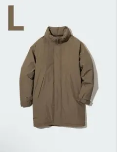 UNIQLO 防風パデッドコート 美品 ブラウン Lサイズ
