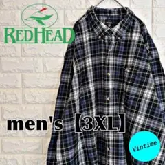 y167【RED HEAD】長袖ネルシャツ【メンズ3XL】総柄
