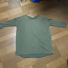 オリーブグリーン 長袖 Tシャツ S-M