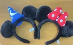 ミッキー　ミニー　カチューシャ　セット　被り物　ペア　ディズニー　Disney