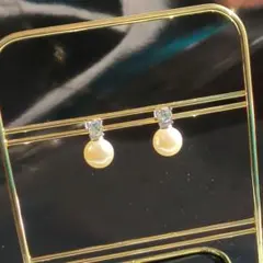 新品♡パール ジルコニア ピアス 上品 シンプル フォーマル 匿名配送