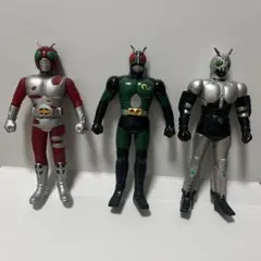 昭和レトロ　仮面ライダー　ソフビ　バンダイ　3体セット