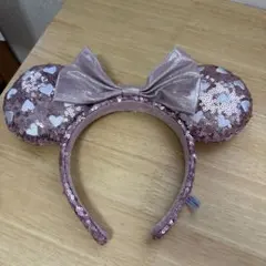 美品　ディズニー　カチューシャ　ハート　ピンク　スパンコール