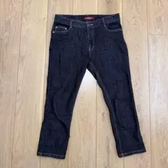 【FACILE】ストレッチデニムパンツ 濃紺 インディゴ スリム クロップド丈