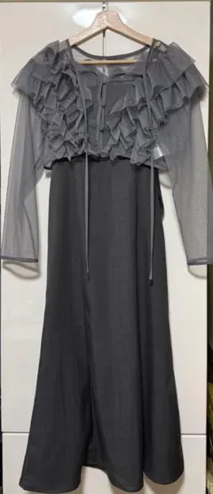 オケージョンドレス ブルーグレー 結婚式　お呼ばれ