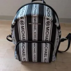 値下げ！MICHAEL KORS ストライプ柄 リュック バック 美品ほぼ未使用 