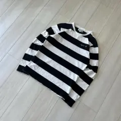 agnes b. アニエスベー ボーダーロンT 日本製 モノトーン 定番 M