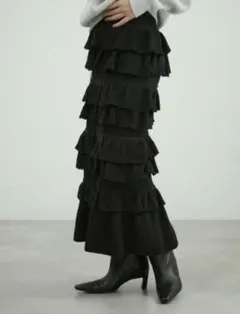 アダムエロペadametrope ニットフリルティアードスカート