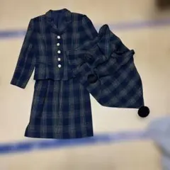 ネイビー系チェック スーツセット 11号