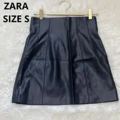 ZARA 黒 フェイクレザー タイトスカート S