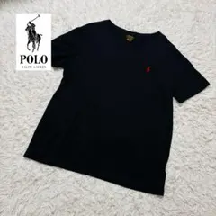 ポロラルフローレン　半袖Tシャツ　メンズ　黒　Ｖネック　ポニー刺繍