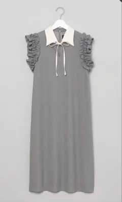 美品 フォクシー ニットドレスガーランド ビジュー グレージュ 38