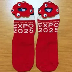EXPO2025 ミャクミャク ソックス ぬいぐるみ付　レッド　レディース