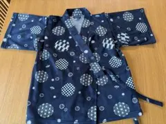 ネイビー 和柄 甚平 120cm 上下セット