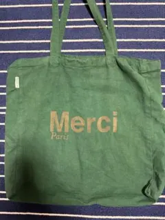 最終値下げ Merci グリーン トートバッグのサムネイル