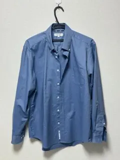 オリヒカ　メンズ　ビジカジシャツ　青　サイズL