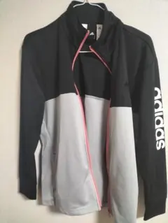 adidas フルジップジャケット ブラック/グレー