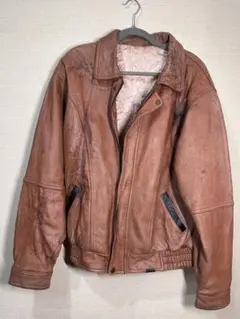 ヴィンテージ　ブラウン レザージャケット