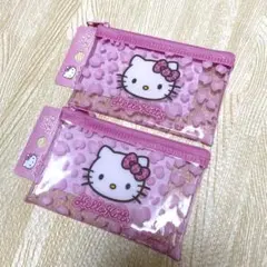 ダイソー　キティ　ラメポーチ　新品　2点セット　ヒョウ柄