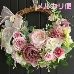 フラワーリース 春爛漫3 咲き誇る花たちの花かご 玄関リース 母の日ギフト