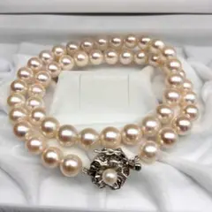 ジュエリーマキ アコヤ真珠 ネックレス 大珠パール ピンク 約8.0-8.5mm