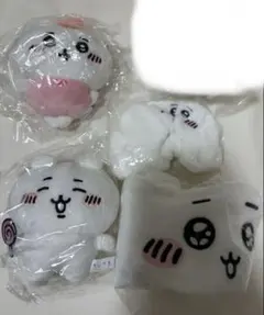 【4点セット】ちいかわ ガチャ ぬいぐるみ　BIG3 ヘアバンド シュシュ