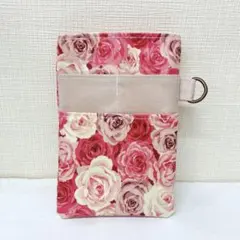 【人気】ラミネート生地☆ナースポケット☆オーガナイザー☆薔薇♪ピンク