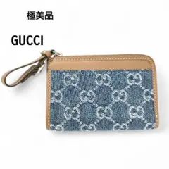 【極美品】GUCCI/グッチ　GGエンブレム　ジップカードケース