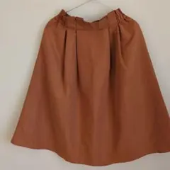 【ROPE' PICNIC】光沢ブラウン フレアスカート ひざ丈　38サイズ