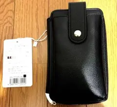 スマホ、財布ポシェット　ブラック