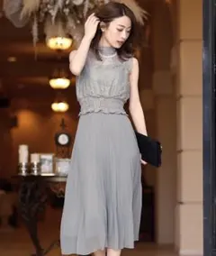 PourVous ブルーグレー オケージョンドレス