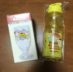 サンリオキャラクターズ　グラス　　　　モスバーガー × ポムポムプリン　ボトル