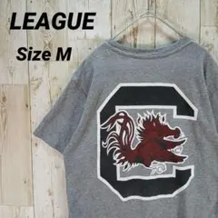 US古着 LEAGUE M カレッジロゴTシャツ グレー バックプリントのサムネイル