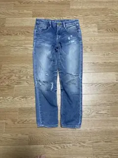 ZARA BOYS ダメージ加工 ライトブルーデニム 128