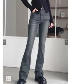 ハイウエストフレアデニムパンツ(cu498)