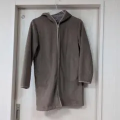 UNIQLO フード付き ロングコート ブラウン S