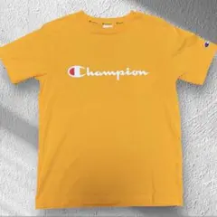 Champion チャンピオン 半袖Tシャツ ポケット付き 黄色　ロゴプリントのサムネイル