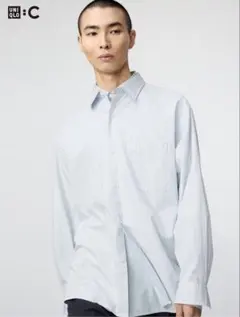 UNIQLOC ユニクロC　ブロードオーバーサイズシャツ　ストライプ M